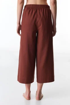 Calças largas midi de beachwear