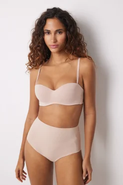 Calcinha nude de alta redução e push-up