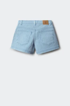 Calções de riscas azuis para menina