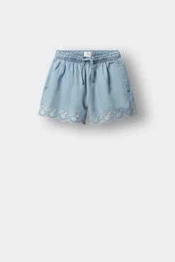 Calções denim cortados menina