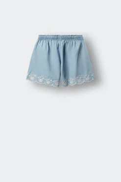 Calções denim cortados menina