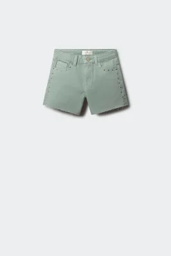 Calções em sarja com tachas para menina