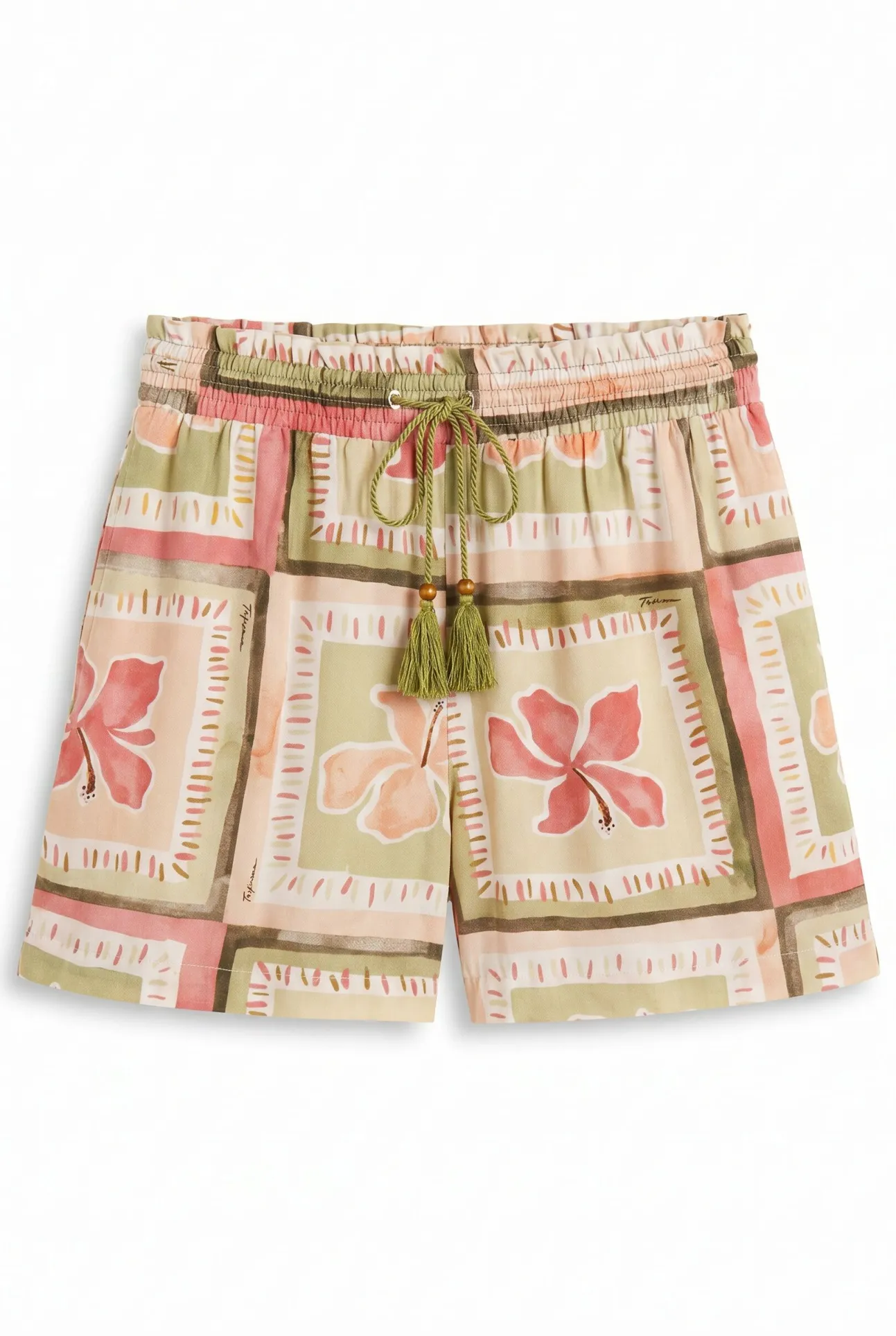 Calções com estampado de flores