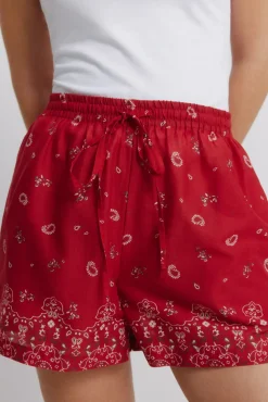Calções de algodão estampado