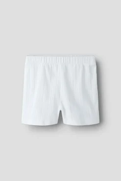 Calções de malha rendada com cintura elástica