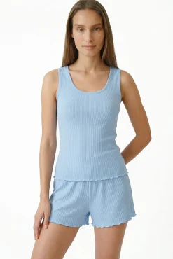 Calções de pijama canelados