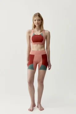 Calções desportivos Darana coral vermelho/verde