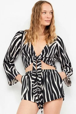 Calções estampado de zebra