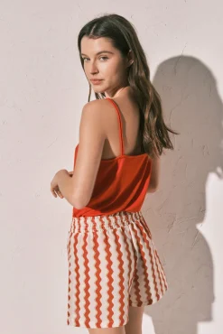 Calções estampados vermelho