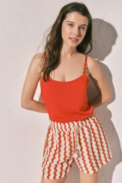 Calções estampados vermelho