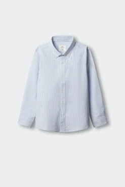 Camisa de riscas Oxford para menino