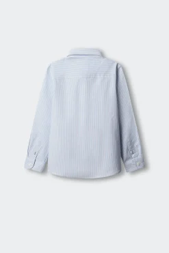 Camisa de riscas Oxford para menino