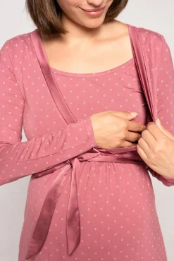 Camisa de dormir amamentação com print de gravata