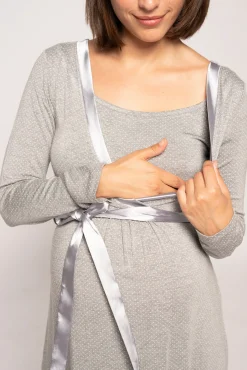 Camisa de dormir amamentação com estampado de gravata