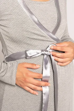 Camisa de dormir amamentação com estampado de gravata
