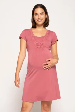 Camisa de dormir amamentação manga curta