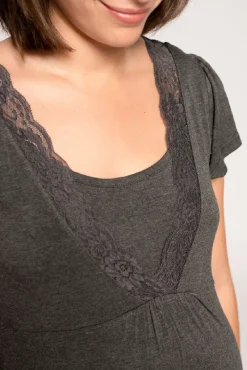 Camisa de dormir amamentação manga curta