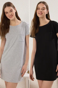 Camisa de dormir curta em algodão