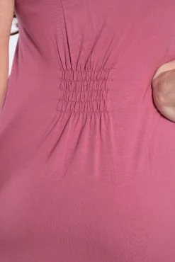 Camisa de dormir de amamentação de manga curta com renda