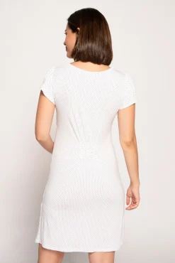Camisa de dormir de amamentação de manga curta às bolas