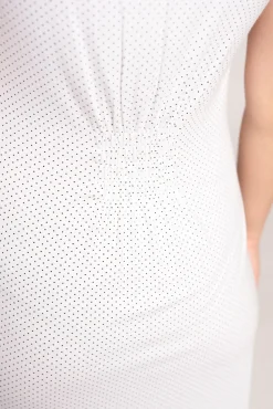 Camisa de dormir de amamentação de manga curta às bolas