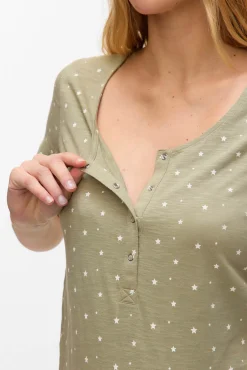 Camisa de dormir de maternity e amamentação
