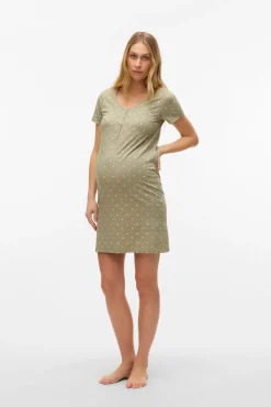 Camisa de dormir de maternity e amamentação