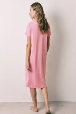 Camisa de dormir em algodão Pantera Cor-de-Rosa