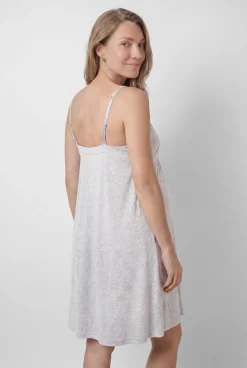 Camisa de dormir maternity de alças cinza