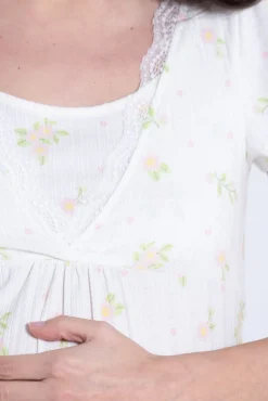 Camisa de dormir pré-mamã com estampado de flores