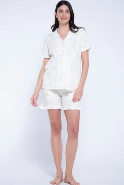 Camisa de dormir pré-mamã estampada de flores