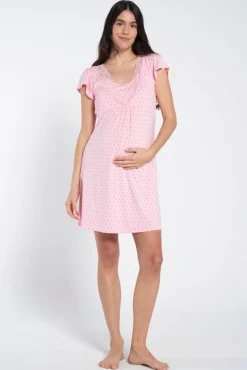 Camisa de dormir pré-mamã estampada gravataria