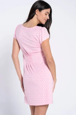 Camisa de dormir pré-mamã estampada gravataria