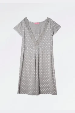 Camisa de dormir pré-mamã estampada gravataria