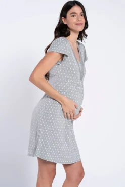 Camisa de dormir pré-mamã estampada gravataria