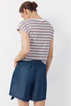 Camiseta básica com botões dourados