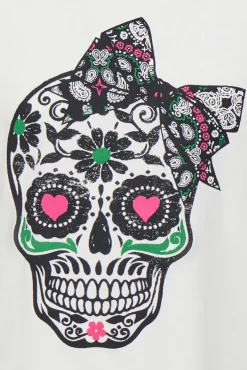 Camiseta cropped com estampado frontal