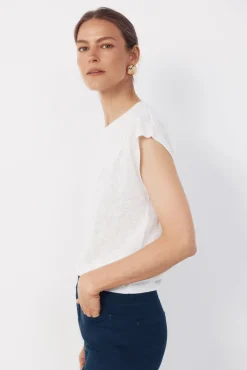 Camiseta patchwork com efeito linho