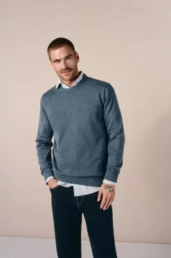 Camisola gola redonda em algodão lavado