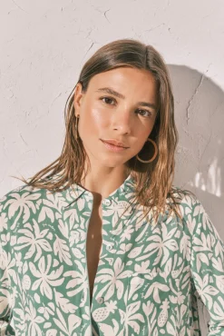 Camisola curta estampada