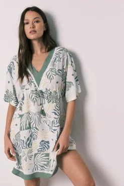 Camisola curta estampada
