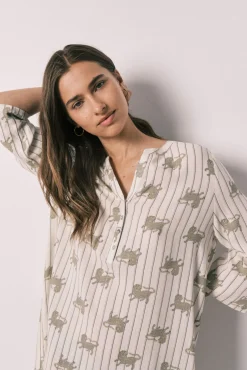 Camisola curta estampada
