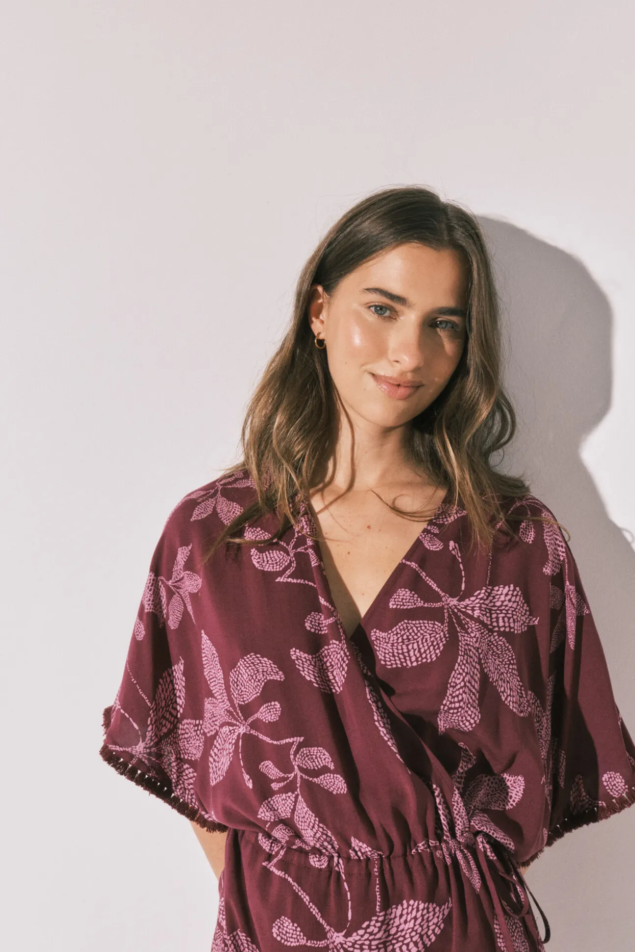 Camisola curta estampado flores