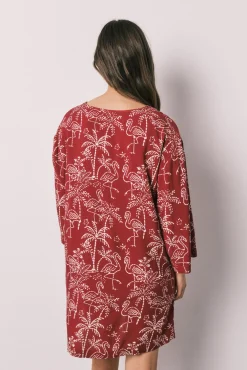 Camisola curta estampado palmeiras