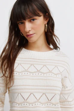 Camisola de malha pointelle