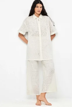 Camisola em 100% algodão brocado