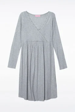 Camisola pré-mamã Camisa de dormir com decote cruzado