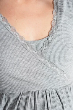 Camisola pré-mamã Camisa de dormir com decote cruzado