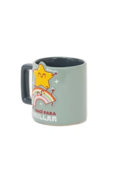 Caneca 3D Estrela e Arco-Íris - Eu Nasci para Brilhar
