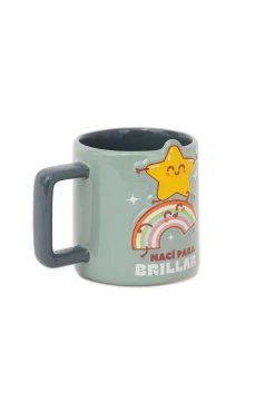 Caneca 3D Estrela e Arco-Íris - Eu Nasci para Brilhar